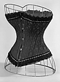 Corset, PW Company, silk, bone, metal, American
